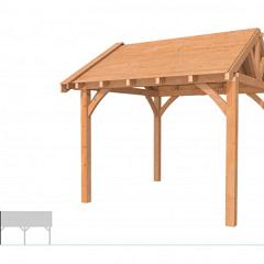 Buitenverblijf met zadeldak Excellent Modulair, douglas, linkerdeel L/C, 307x307 cm, onbehandeld.