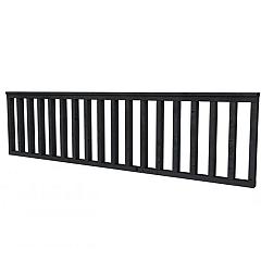 Hekwerk recht douglas type C, 278,5 x 73 cm, zwart geïmpregneerd.