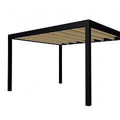 Buitenverblijf plat dak Allure I, vuren, basismodel XL/E, 395x353 cm, kleurloos geïmpregneerd.