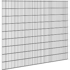 Hillfence metalen scherm, dubbele staafmat, 250 x 103 cm, zwart.