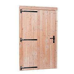 Douglas enkele deur extra breed met zwart beslag, linksdraaiend, 119 x 209 cm, groen geïmpregneerd.