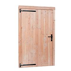 Douglas enkele deur extra hoog en breed met zwart beslag, linksdraaiend, 110 x 214 cm, groen geïmpregneerd.