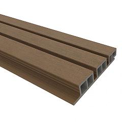 NewTechWood HKC co-extrusie wand bekleding castellation 50 profiel, 2,5 x 19,6 x 290 cm, Teak.