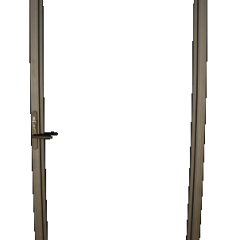 Verstelbaar stalen poortframe 98,5 x 190 cm, inclusief kokerprofiel en slot en beslagset, zwart gepoedercoat.