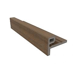 NewTechWood HKC co-extrusie eindprofiel castellation tbv wand bekleding, 7 x 5 x 300 cm, Teak
