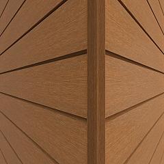 NewTechWood HKC co-extrusie hoekprofiel castellation t.b.v. wand bekleding, 7 x 8 x 300 cm, Red Cedar.