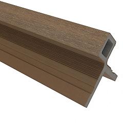 NewTechWood HKC co-extrusie hoekprofiel castellation t.b.v. wand bekleding, 7 x 8 x 300 cm, Teak.