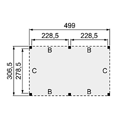 Douglasvision buitenverblijf Modern 499 x 306,5 cm, onbehandeld.