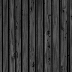 Triple profiel vuren plankenset bij wand B, 228,5 x 224 cm, zwart geïmpregneerd.