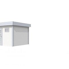 Vuren Topvision Tapuit, 300 x 300 cm, wanden wit en basis lichtgrijs.