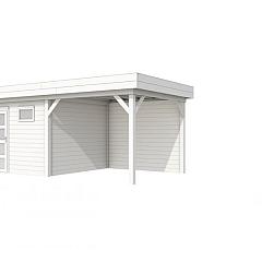 Vuren Topvision Tapuit, 300 x 300 en luifel 300 cm, wit gespoten.