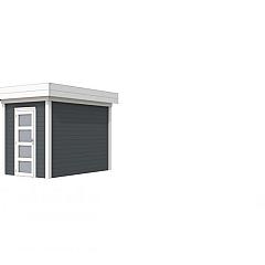 Vuren Topvision Kiekendief, 200 x 300 cm, wanden antraciet en basis wit.