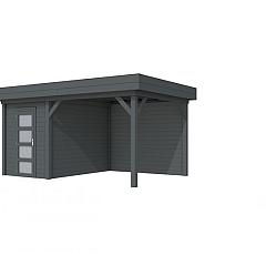 Vuren Topvision Kiekendief, 200 x 300 en luifel 300 cm, antraciet gespoten.