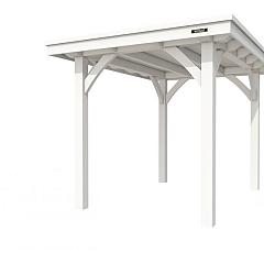 Buitenverblijf plat dak Excellent I, vuren, basismodel L/A, 207x307 cm, wit gespoten.