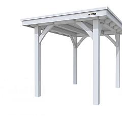 Buitenverblijf plat dak Excellent I, vuren, basismodel L/A, 207x307 cm, lichtgrijs gespoten.