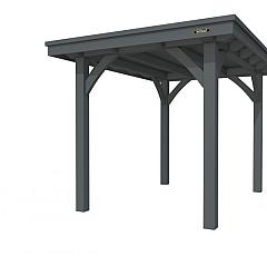 Buitenverblijf plat dak Excellent I, vuren, basismodel L/A, 207x307 cm, antraciet gespoten.