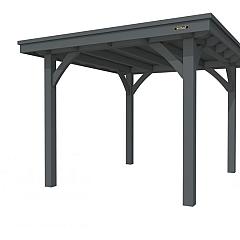 Buitenverblijf plat dak Excellent I, vuren, basismodel L/B, 257x307 cm, antraciet gespoten.