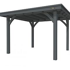 Buitenverblijf plat dak Excellent I, vuren, basismodel L/C, 307x307 cm, antraciet gespoten.