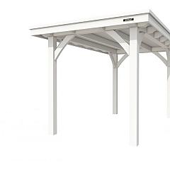 Buitenverblijf plat dak Excellent I, vuren, basismodel XXL/A, 207x399 cm, wit gespoten.