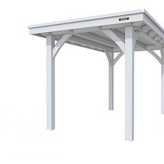 Buitenverblijf plat dak Excellent I, vuren, basismodel XXL/A, 207x399 cm, lichtgrijs gespoten.