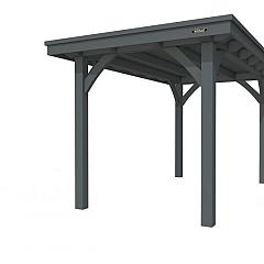 Buitenverblijf plat dak Excellent I, vuren, basismodel XXL/A, 207x399 cm, antraciet gespoten.