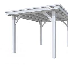 Buitenverblijf plat dak Excellent I, vuren, basismodel XXL/B, 257x399 cm, lichtgrijs gespoten.