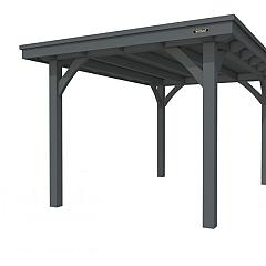 Buitenverblijf plat dak Excellent I, vuren, basismodel XXL/B, 257x399 cm, antraciet gespoten.