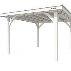 Buitenverblijf plat dak Excellent I, vuren, basismodel XXL/C, 307x399 cm, wit gespoten.