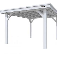 Buitenverblijf plat dak Excellent I, vuren, basismodel XXL/C, 307x399 cm, lichtgrijs gespoten.