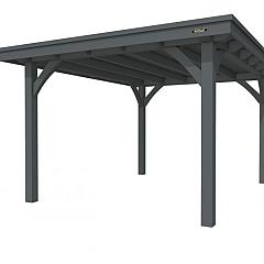 Buitenverblijf plat dak Excellent I, vuren, basismodel XXL/C, 307x399 cm, antraciet gespoten.