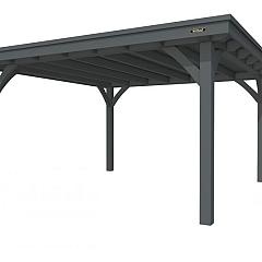 Buitenverblijf plat dak Excellent I, vuren, basismodel XXL/E, 399x399 cm, antraciet gespoten.