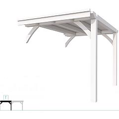 Buitenverblijf plat dak Excellent Modulair, vuren, tussenstuk L/B, 243x307 cm, wit gespoten.