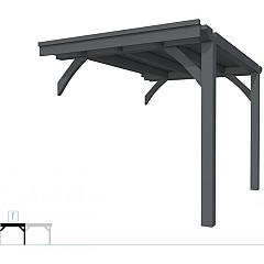 Buitenverblijf plat dak Excellent Modulair, vuren, tussenstuk L/B, 243x307 cm, antraciet gespoten.