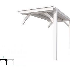 Buitenverblijf plat dak Excellent Modulair, vuren, tussenstuk XXL/A, 193x399 cm, wit gespoten.