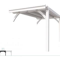 Buitenverblijf plat dak Excellent Modulair, vuren, tussenstuk XXL/B, 243x399 cm, wit gespoten.