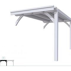 Buitenverblijf plat dak Excellent Modulair, vuren, tussenstuk XXL/B, 243x399 cm, lichtgrijs gespoten.