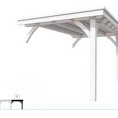 Buitenverblijf plat dak Excellent Modulair, vuren, rechterdeel XXL/B, 243x399 cm, wit gespoten.