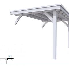 Buitenverblijf plat dak Excellent Modulair, vuren, rechterdeel XXL/B, 243x399 cm, lichtgrijs gespoten.