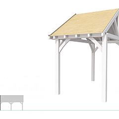 Buitenverblijf met zadeldak Excellent Modulair, vuren, linkerdeel XXL/A, 207x399 cm, wit gespoten.