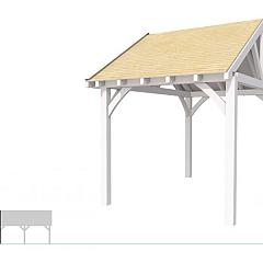Buitenverblijf met zadeldak Excellent Modulair, vuren, linkerdeel XXL/B, 257x399 cm, wit gespoten.