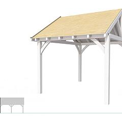 Buitenverblijf met zadeldak Excellent Modulair, vuren, linkerdeel XXL/C, 307x399 cm, wit gespoten.