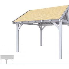 Buitenverblijf met zadeldak Excellent Modulair, vuren, linkerdeel XXL/D, 357x399 cm, lichtgrijs gespoten.