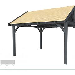 Buitenverblijf met zadeldak Excellent Modulair, vuren, linkerdeel XXL/E, 399x399 cm, antraciet gespoten.