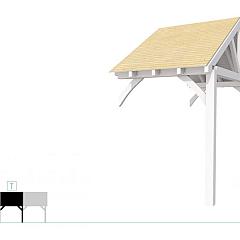 Buitenverblijf met zadeldak Excellent Modulair, vuren, tussenstuk XXL/A, 193x399 cm, wit gespoten.