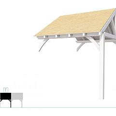 Buitenverblijf met zadeldak Excellent Modulair, vuren, tussenstuk XXL/C, 293x399 cm, wit gespoten.