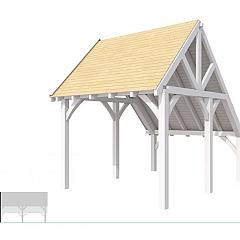 Buitenverblijf kapschuur Excellent Modulair, vuren, linkerdeel XXL/C, 307x399 cm, wit gespoten.