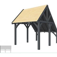 Buitenverblijf kapschuur Excellent Modulair, vuren, linkerdeel XXL/C, 307x399 cm, antraciet gespoten.