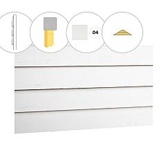 Zweeds rabat vuren enkelzijdige topgevel t.b.v. zadeldak Excellent L, wit gespoten.