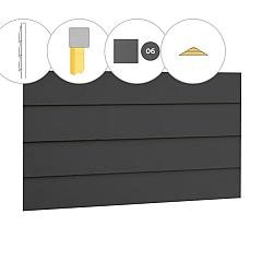 Zweeds rabat vuren enkelzijdige topgevel t.b.v. zadeldak Excellent XXL, antraciet gespoten.