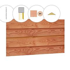 Zweeds rabat plankenset douglas bij topgevel t.b.v. kapschuur Excellent XXL, kleurloos geïmpregneerd.